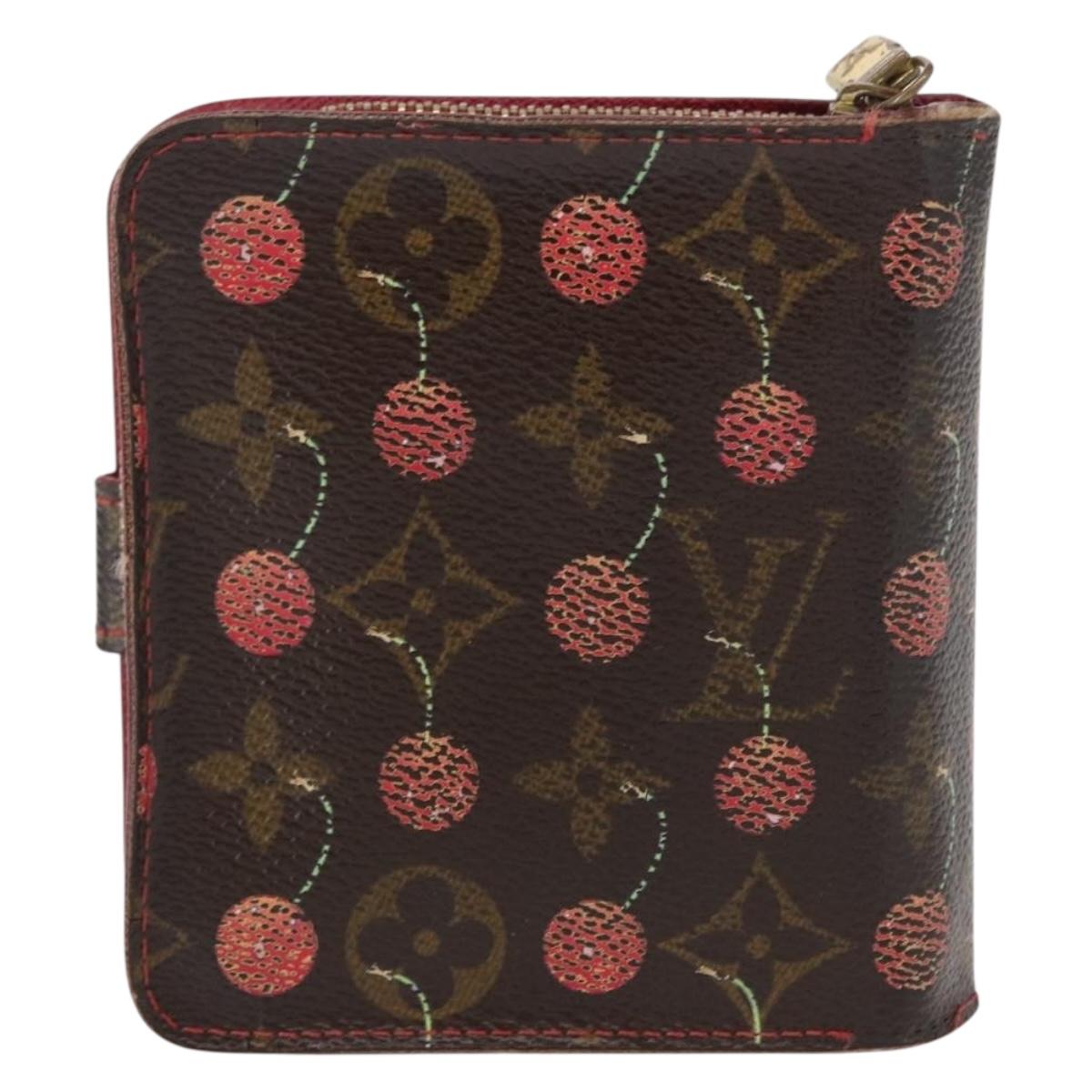 LOUIS VUITTON Monogram Cherry Compact Zip Bifold Wallet M95005 LV Auth 154887
