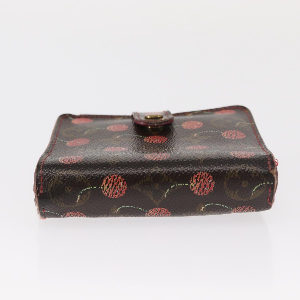 LOUIS VUITTON Monogram Cherry Compact Zip Bifold Wallet M95005 LV Auth 154887