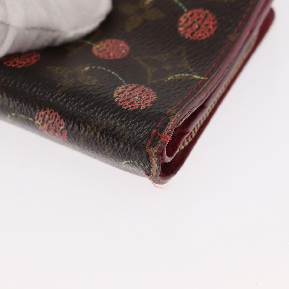 LOUIS VUITTON Monogram Cherry Compact Zip Bifold Wallet M95005 LV Auth 154887