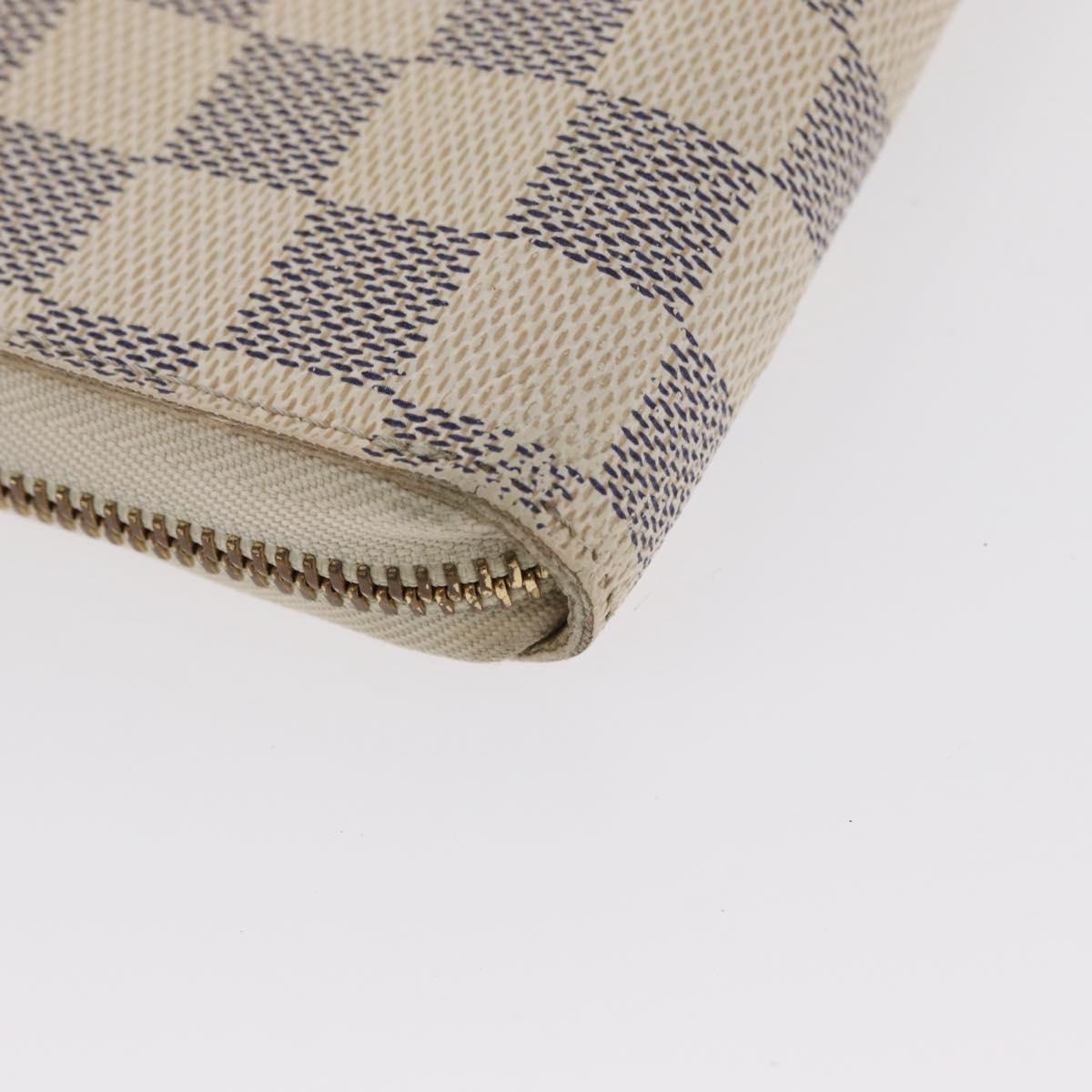 LOUIS VUITTON Damier Azur Zippy Wallet Long Wallet N60019 LV Auth 154889