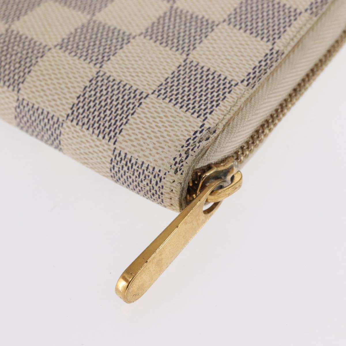 LOUIS VUITTON Damier Azur Zippy Wallet Long Wallet N60019 LV Auth 154889