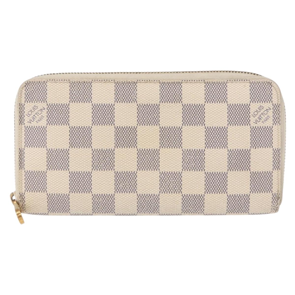 LOUIS VUITTON Damier Azur Zippy Wallet Long Wallet N60019 LV Auth 154889