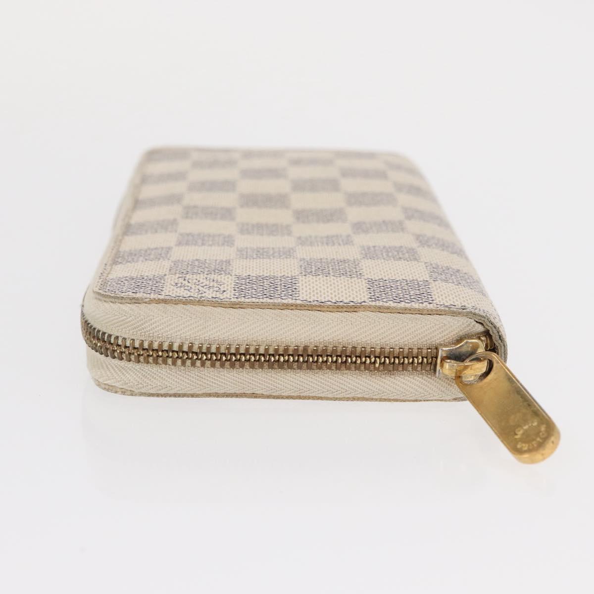 LOUIS VUITTON Damier Azur Zippy Wallet Long Wallet N60019 LV Auth 154889