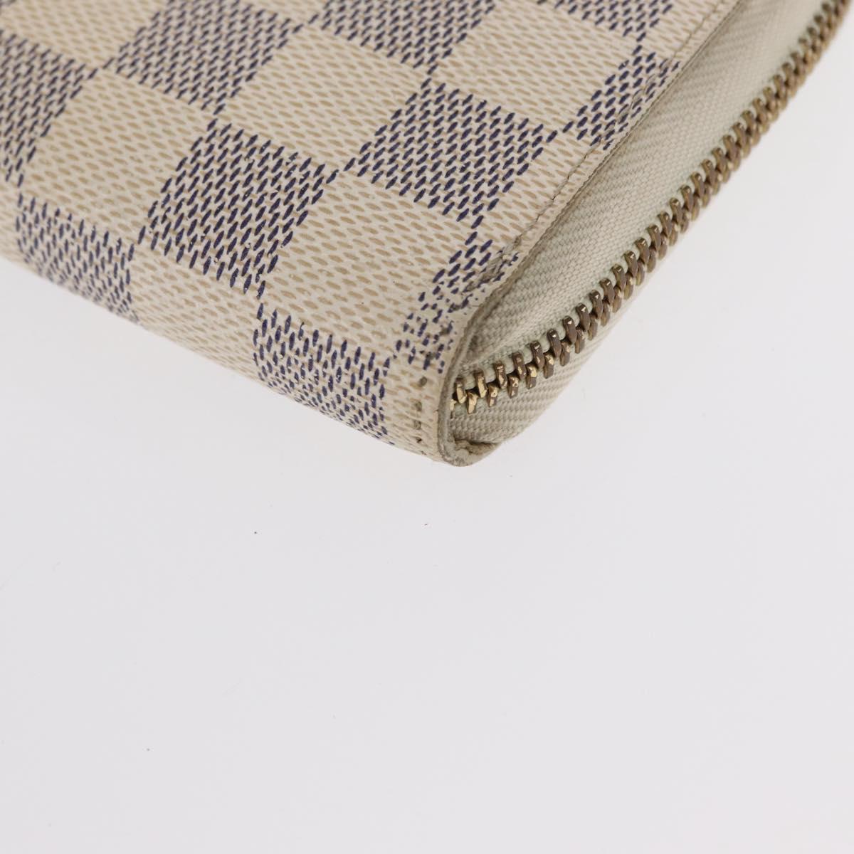 LOUIS VUITTON Damier Azur Zippy Wallet Long Wallet N60019 LV Auth 154889