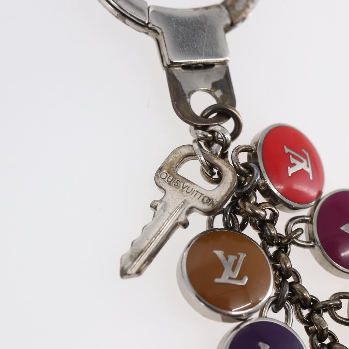 LOUIS VUITTON Monogram Porte Cles Pastille metal Silver M65381 LV Auth 154894