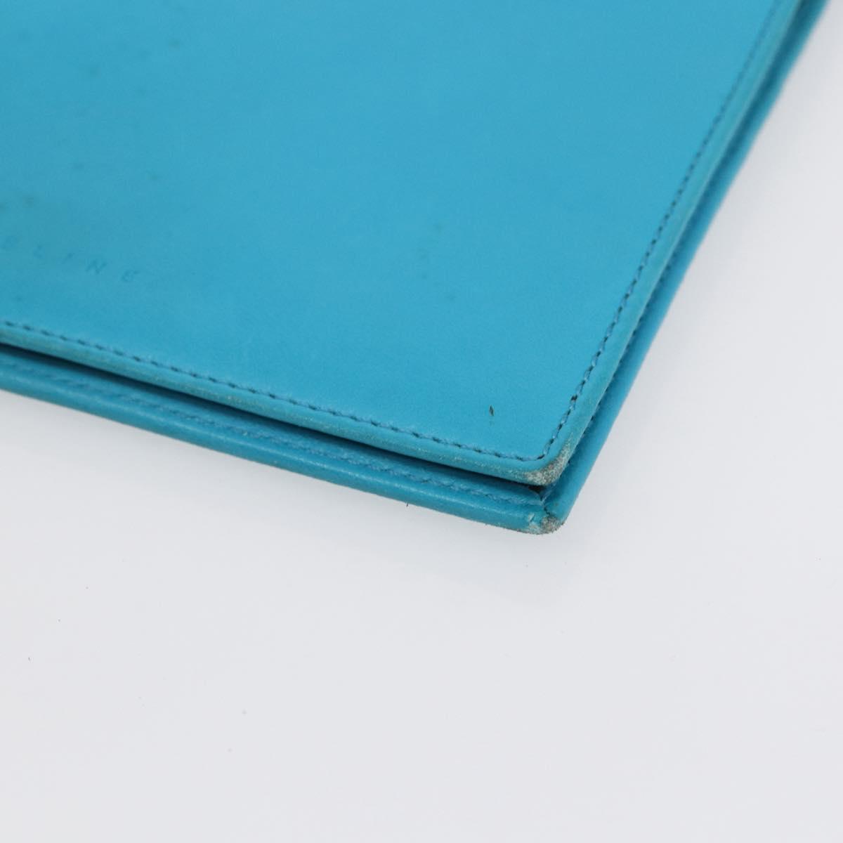 CELINE Shoulder Bag Leather Blue Silver Auth 154900