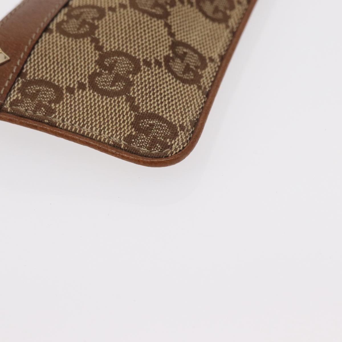 GUCCI GG Canvas Coin Purse Beige Gold 120971 Auth 154904