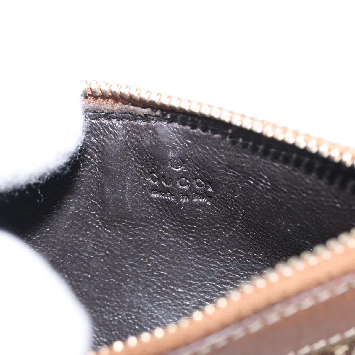 GUCCI GG Canvas Coin Purse Beige Gold 120971 Auth 154904