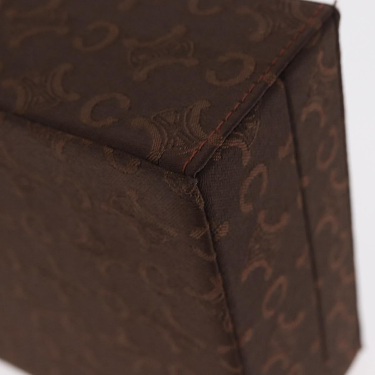 CELINE C Macadam Canvas Jewelry Box Brown Silver Auth 154905V