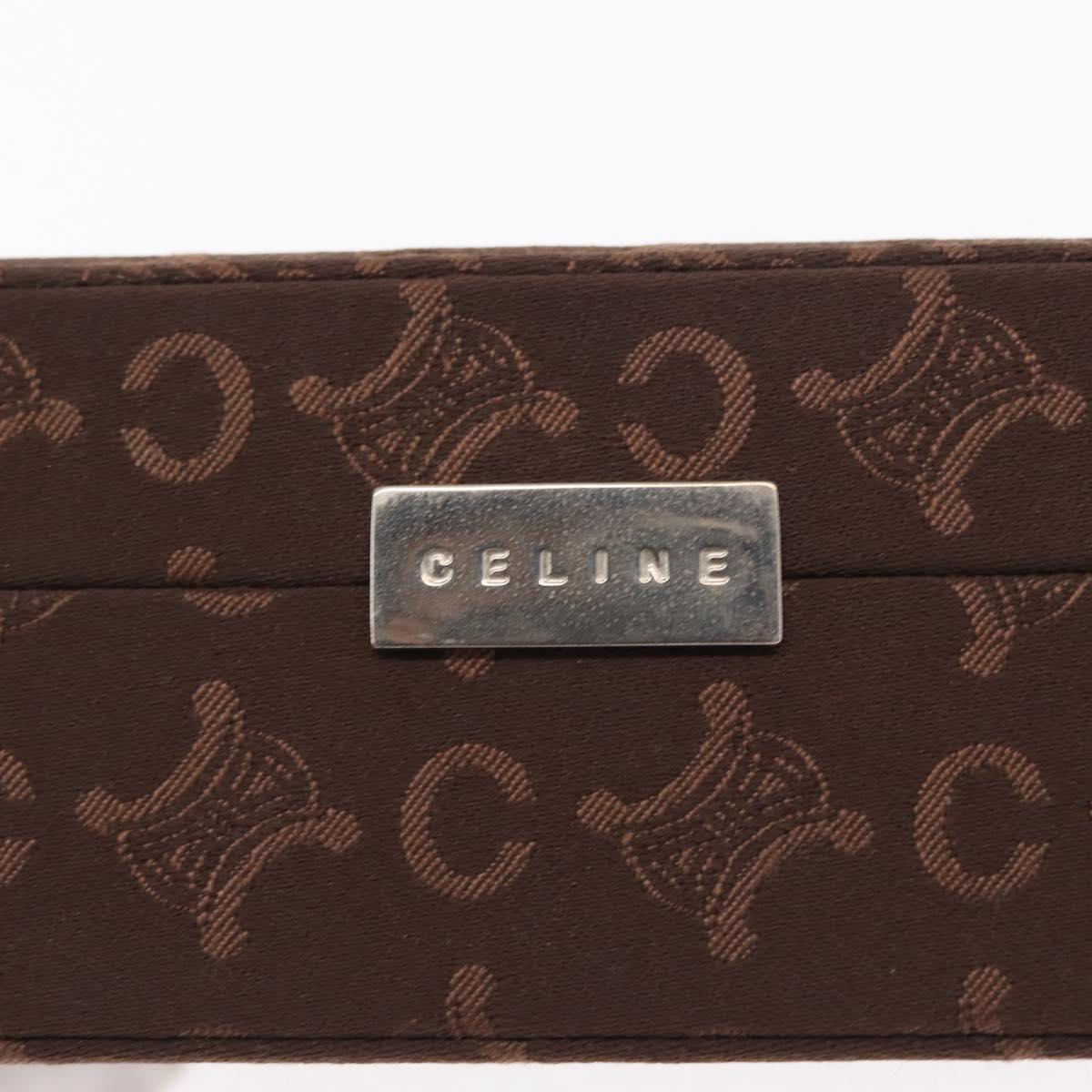 CELINE C Macadam Canvas Jewelry Box Brown Silver Auth 154905V