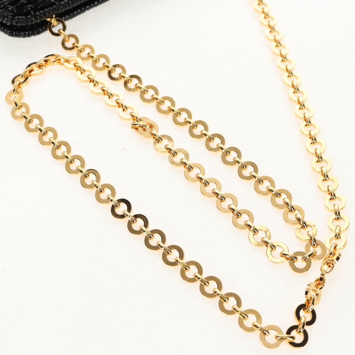 Salvatore Ferragamo Chain Gancini Shoulder Bag Rattan Black Gold Auth 154910V