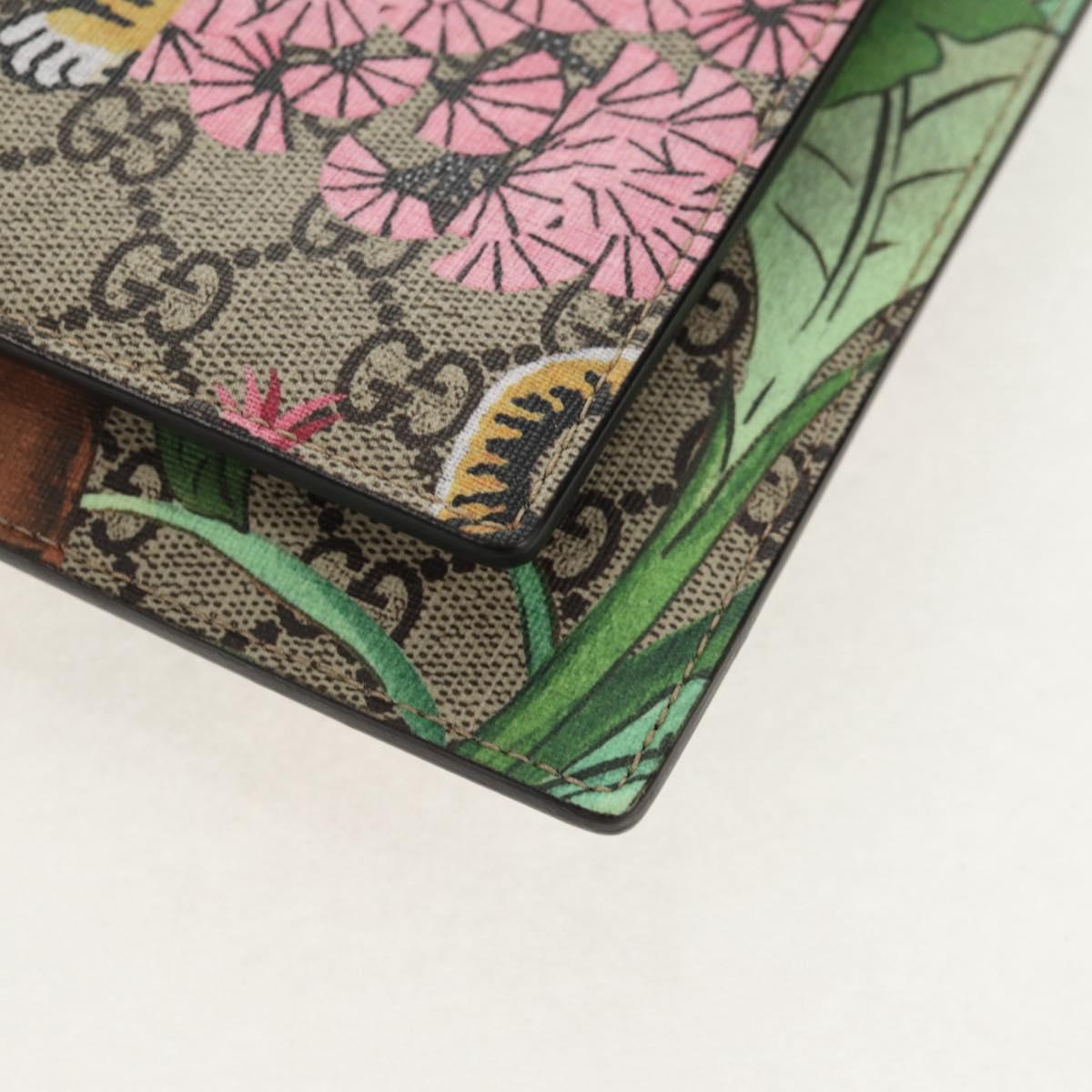 GUCCI GG Supreme Bengal Tiger Flower Bag PVC Beige Gold 454111 Auth 154913SAM