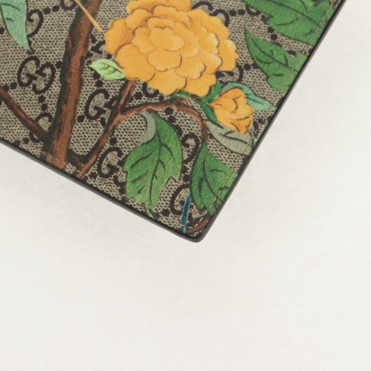 GUCCI GG Supreme Bengal Tiger Flower Bag PVC Beige Gold 454111 Auth 154913SAM