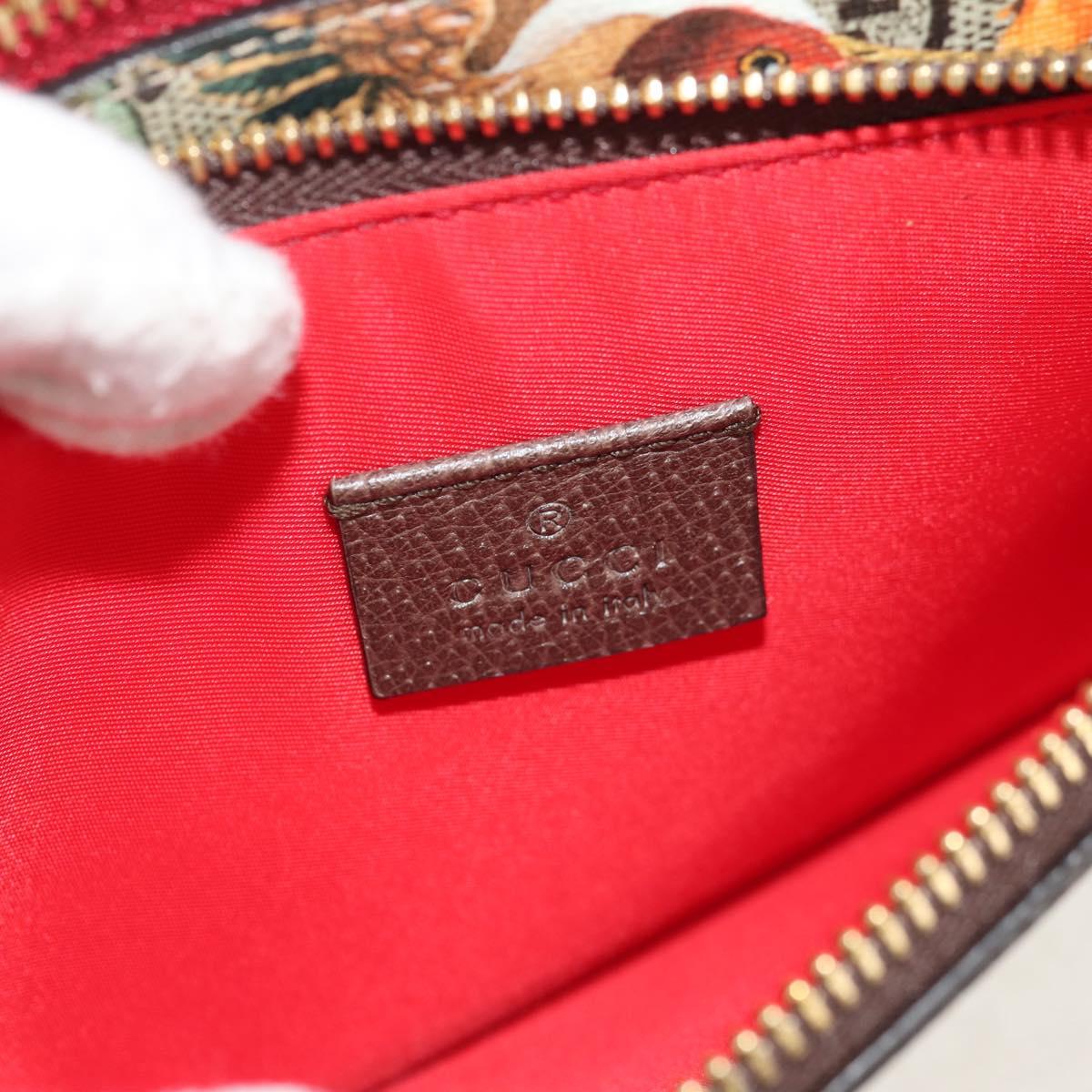 GUCCI GG Supreme Bengal Tiger Flower Bag PVC Beige Gold 454111 Auth 154913SAM