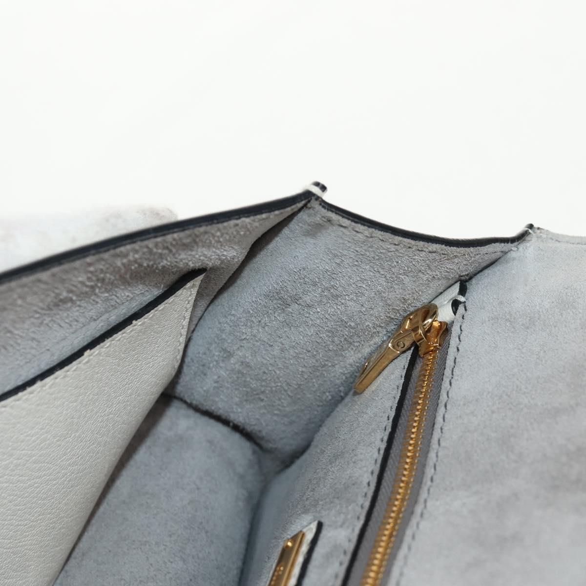 Miu Miu Mew Lady Shoulder Bag Leather White Gold Auth 154916V