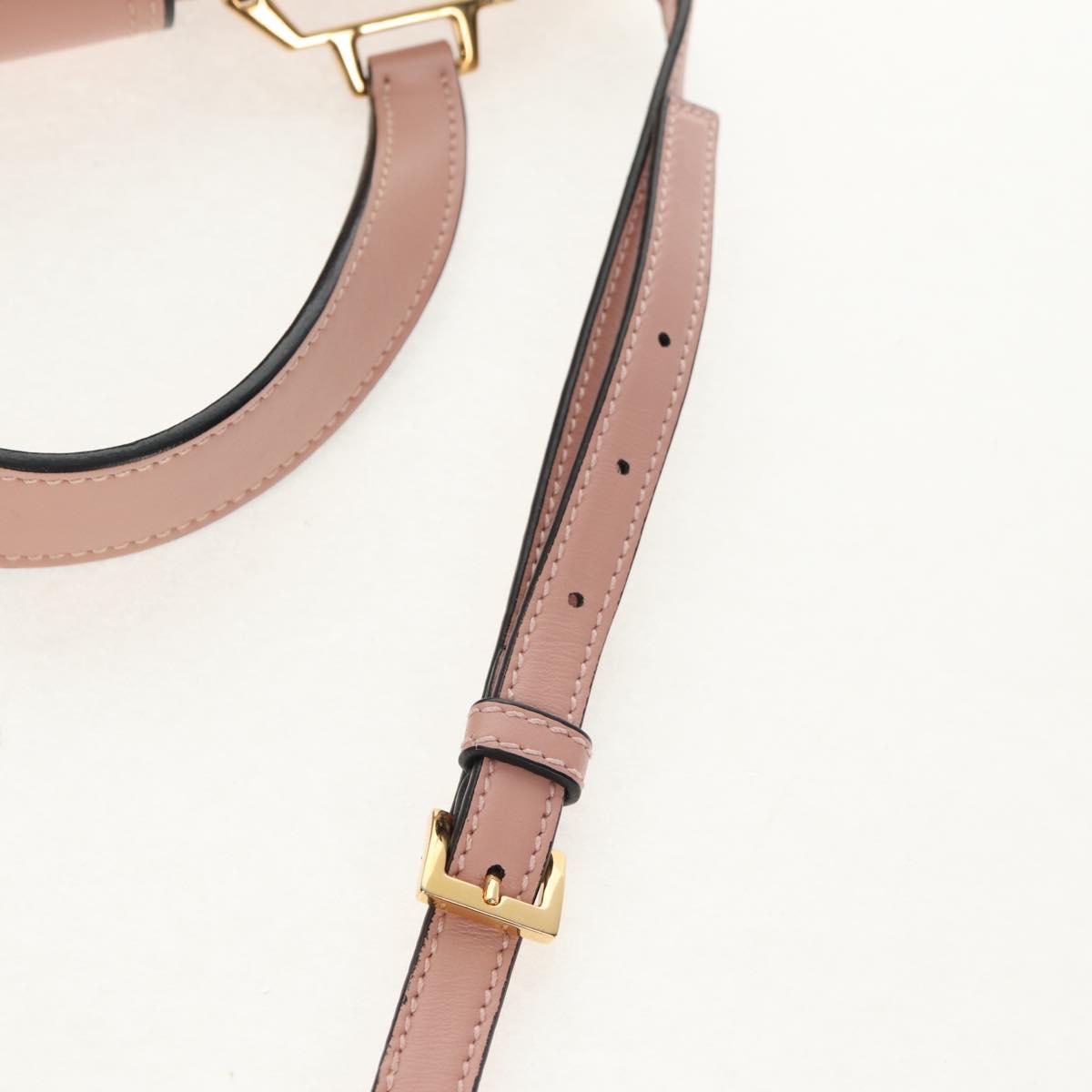Miu Miu Mew Lady Hand Bag Leather 2way Pink Gold Auth 154917V