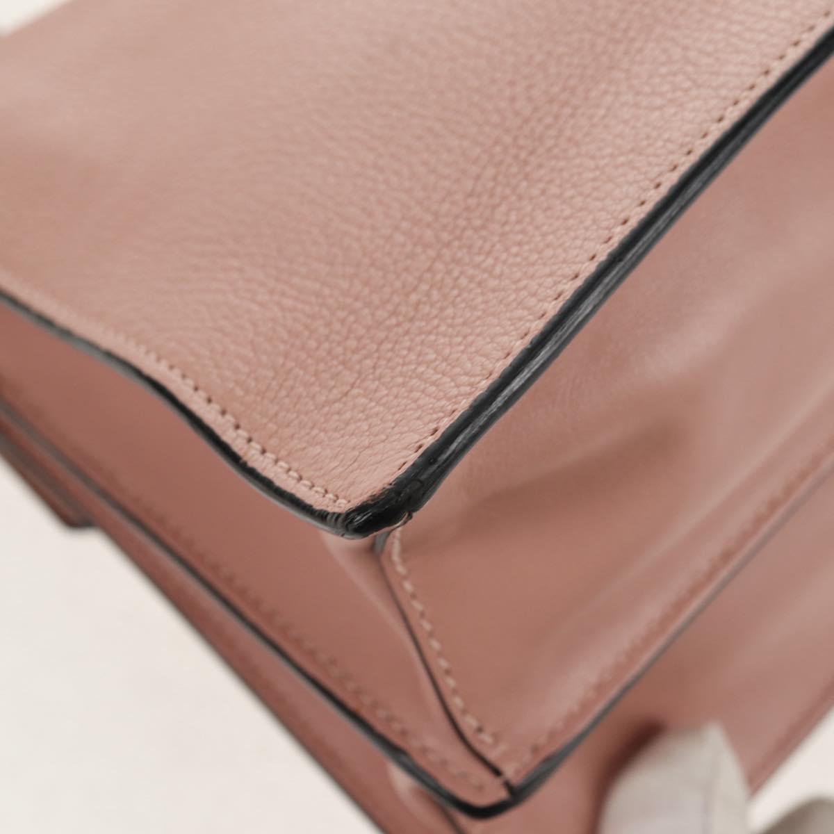 Miu Miu Mew Lady Hand Bag Leather 2way Pink Gold Auth 154917V