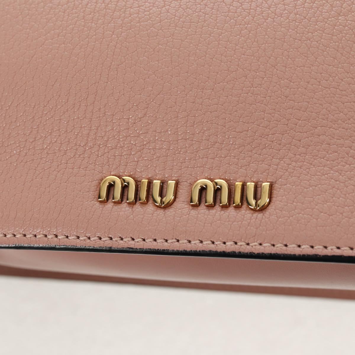 Miu Miu Mew Lady Hand Bag Leather 2way Pink Gold Auth 154917V