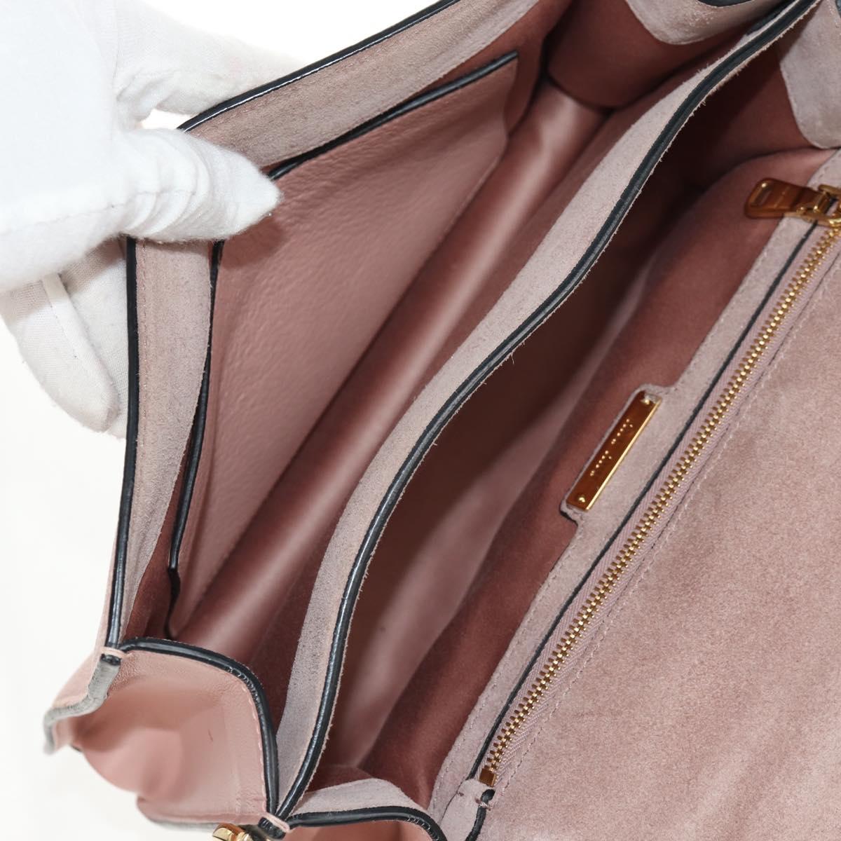 Miu Miu Mew Lady Hand Bag Leather 2way Pink Gold Auth 154917V