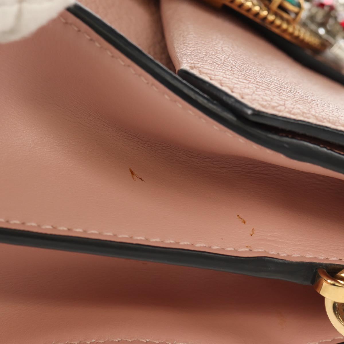 Miu Miu Mew Lady Hand Bag Leather 2way Pink Gold Auth 154917V