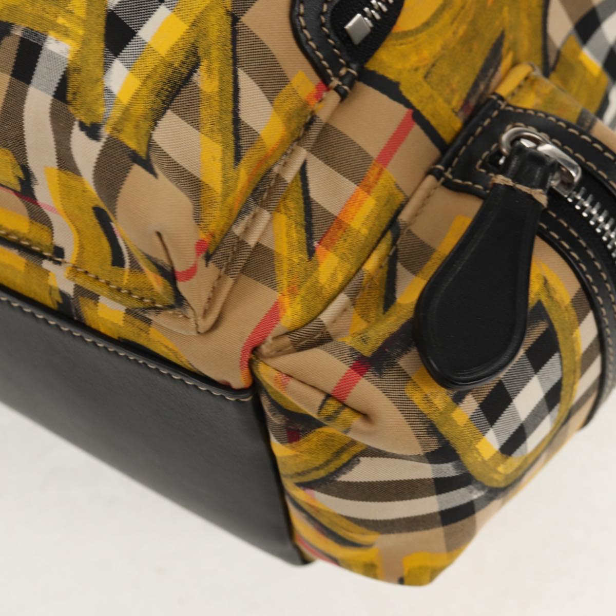 BURBERRY Nova Check Graffiti Backpack Canvas Beige Auth 154919V