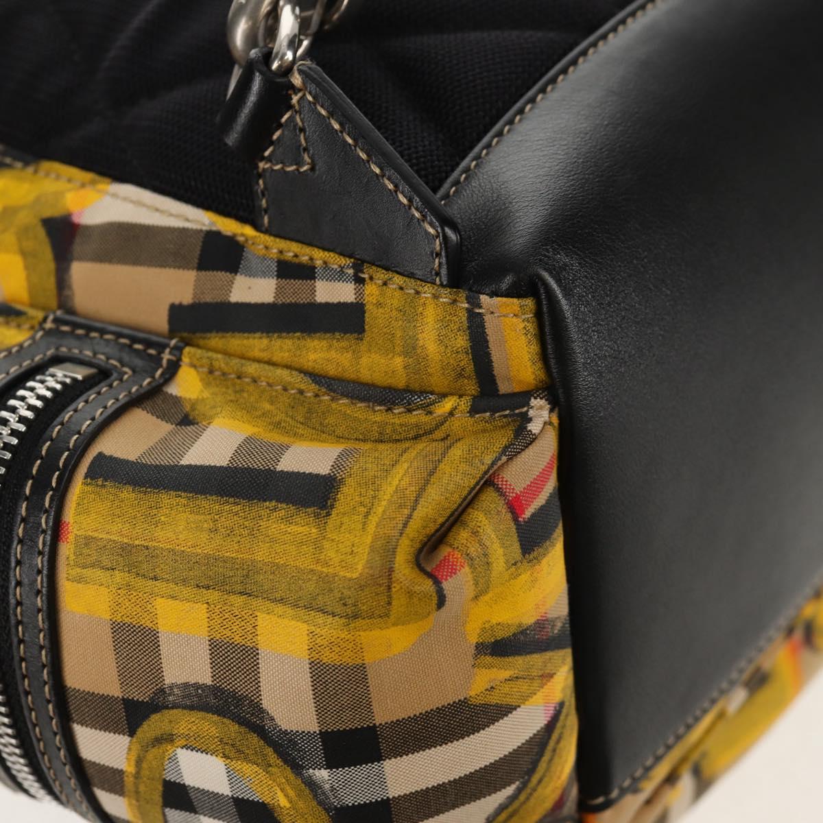 BURBERRY Nova Check Graffiti Backpack Canvas Beige Auth 154919V