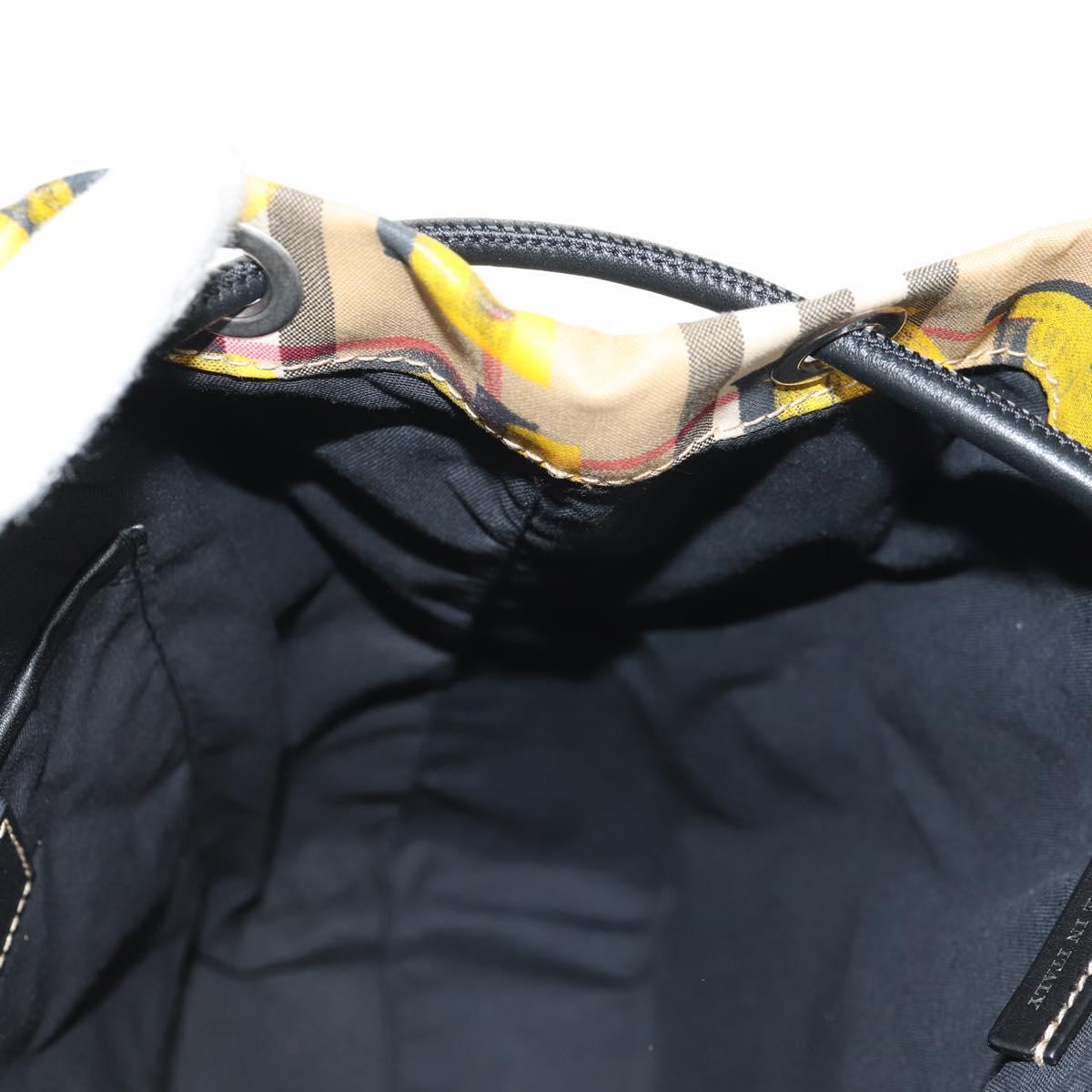 BURBERRY Nova Check Graffiti Backpack Canvas Beige Auth 154919V