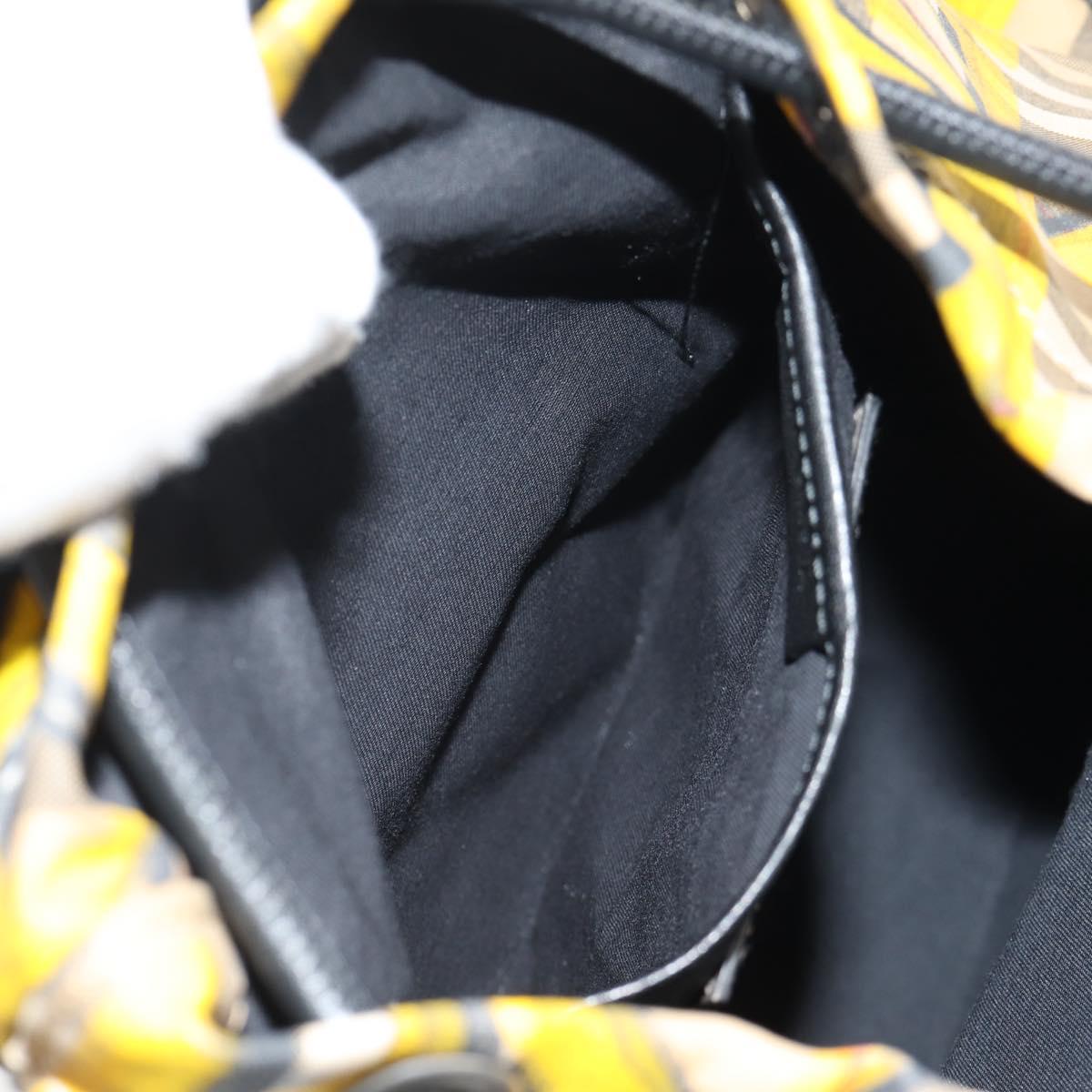 BURBERRY Nova Check Graffiti Backpack Canvas Beige Auth 154919V