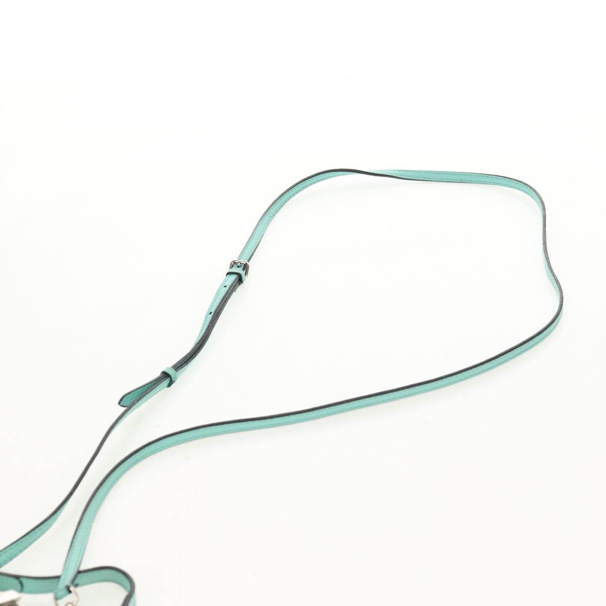 FENDI Micro Peek A Boo Hand Bag Leather 2way Turquoise Blue Silver Auth 154920V