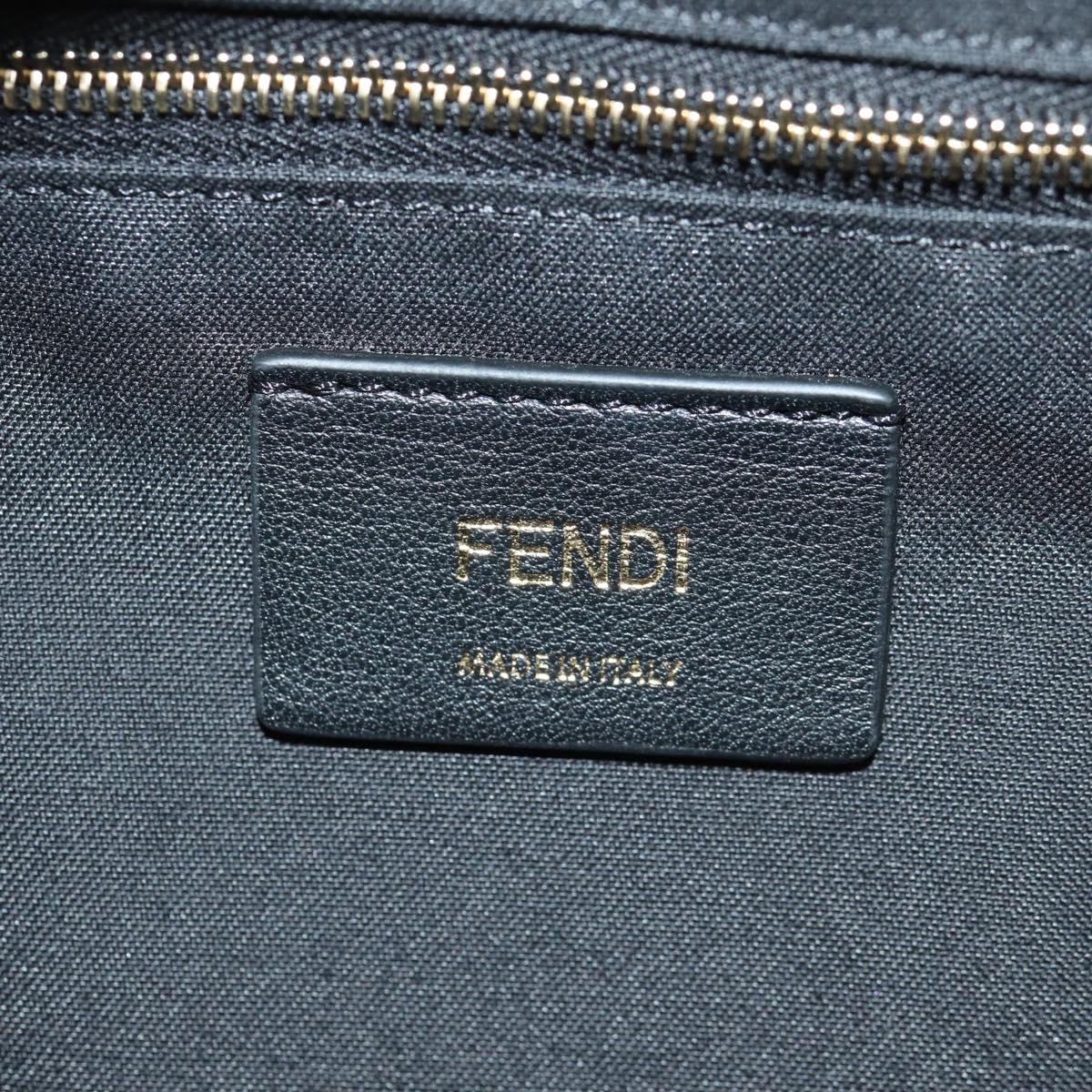 FENDI Zucca Canvas Zainomini Backpack Brown Black gold Auth 154921SAM