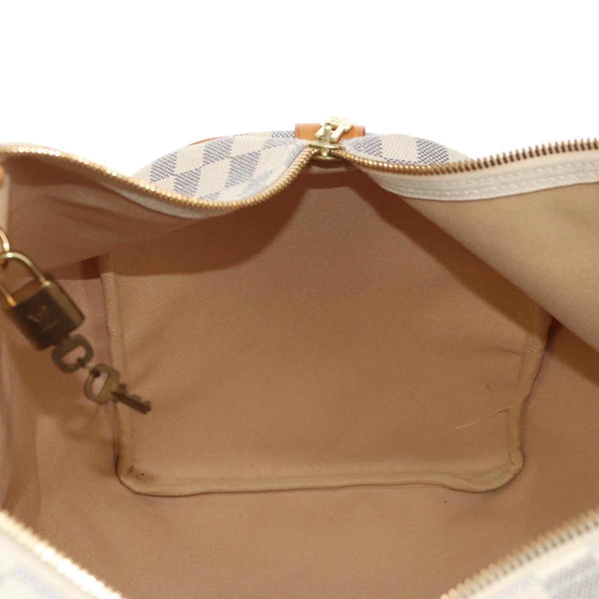 LOUIS VUITTON Damier Azur Keepall 50 Boston Bag N41430 LV Auth 154925V