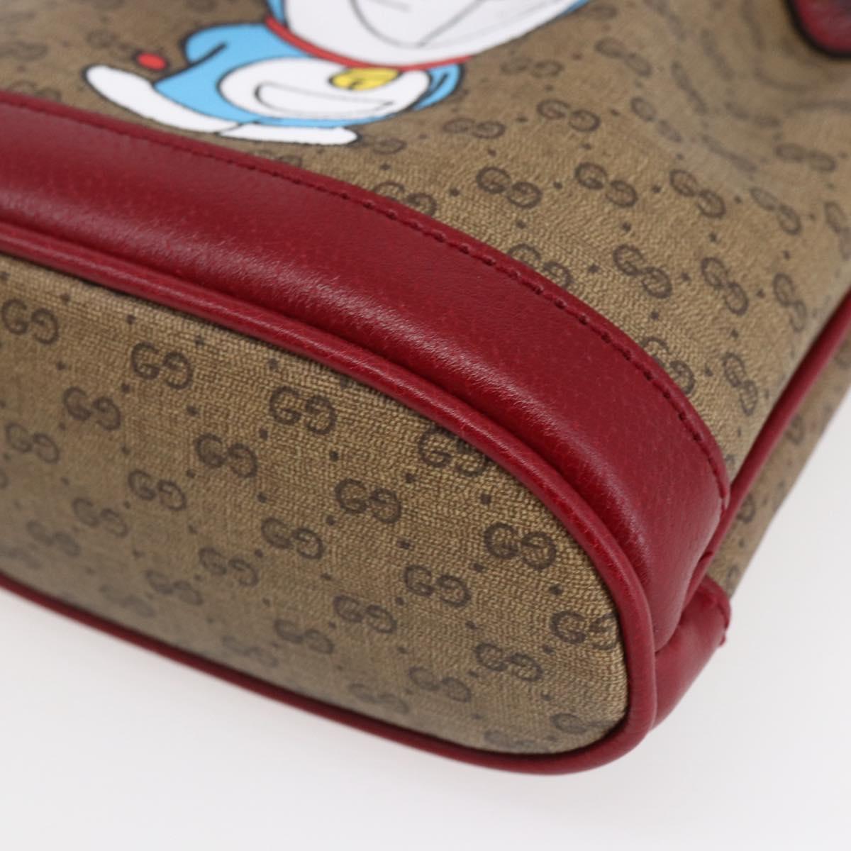 GUCCI Micro GG Supreme Doraemon Mini Bucket Bag PVC Beige 647801 Auth 154926SAM