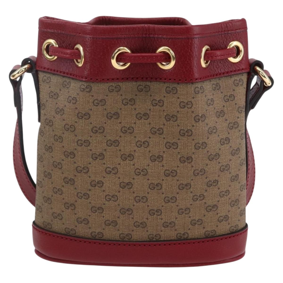 GUCCI Micro GG Supreme Doraemon Mini Bucket Bag PVC Beige 647801 Auth 154926SAM