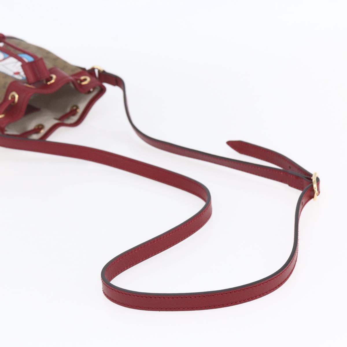 GUCCI Micro GG Supreme Doraemon Mini Bucket Bag PVC Beige 647801 Auth 154926SAM