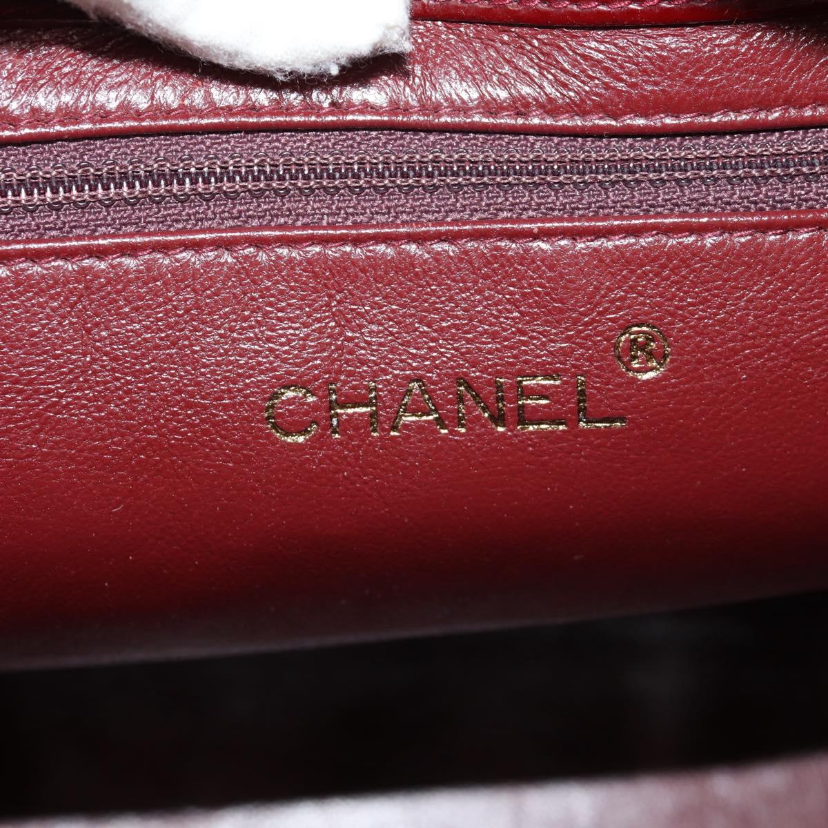 CHANEL Bicolore Shoulder Bag Patent leather Red CC Auth 154927V