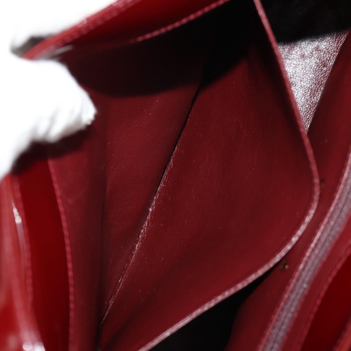 CHANEL Bicolore Shoulder Bag Patent leather Red CC Auth 154927V