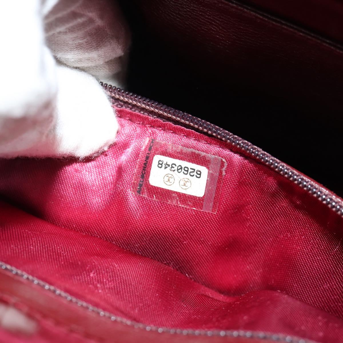 CHANEL Bicolore Shoulder Bag Patent leather Red CC Auth 154927V