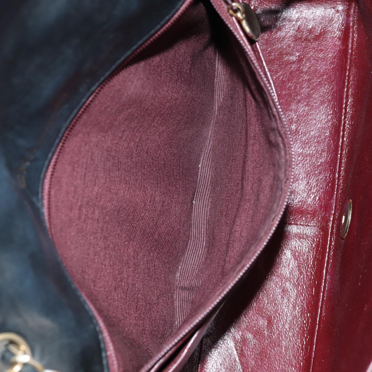 CHANEL Matelasse Chain Diana Bag Patent leather Black Gold CC Auth 154931V