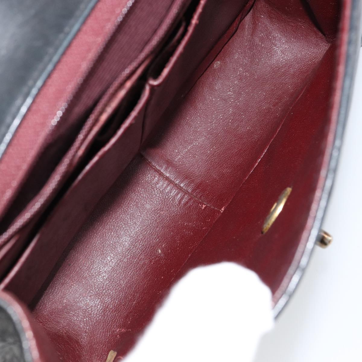 CHANEL Mini Matelasse Chain Shoulder Bag Leather Black Gold CC Auth 154933