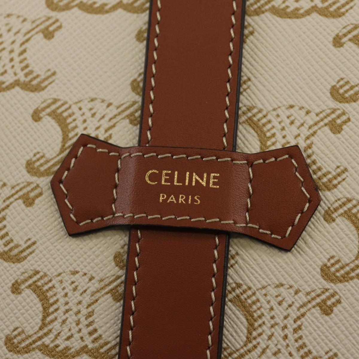 CELINE Triomphe Canvas Large Jewelry Case PVC White 4M0382DIU Auth 154934SM