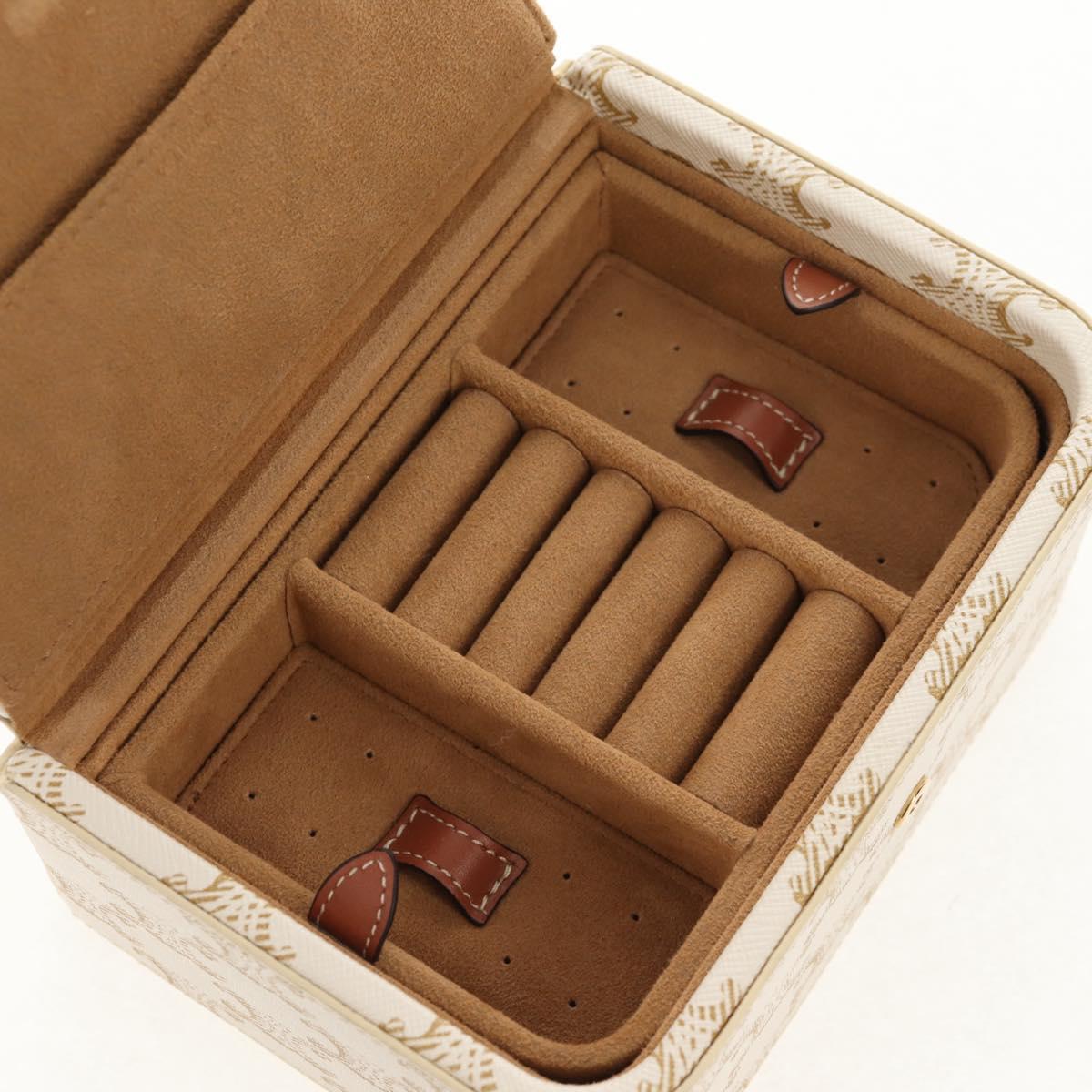 CELINE Triomphe Canvas Large Jewelry Case PVC White 4M0382DIU Auth 154934SM