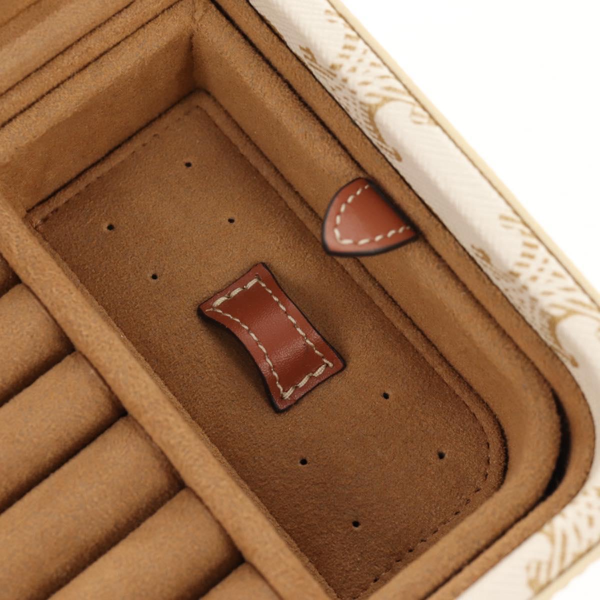 CELINE Triomphe Canvas Large Jewelry Case PVC White 4M0382DIU Auth 154934SM