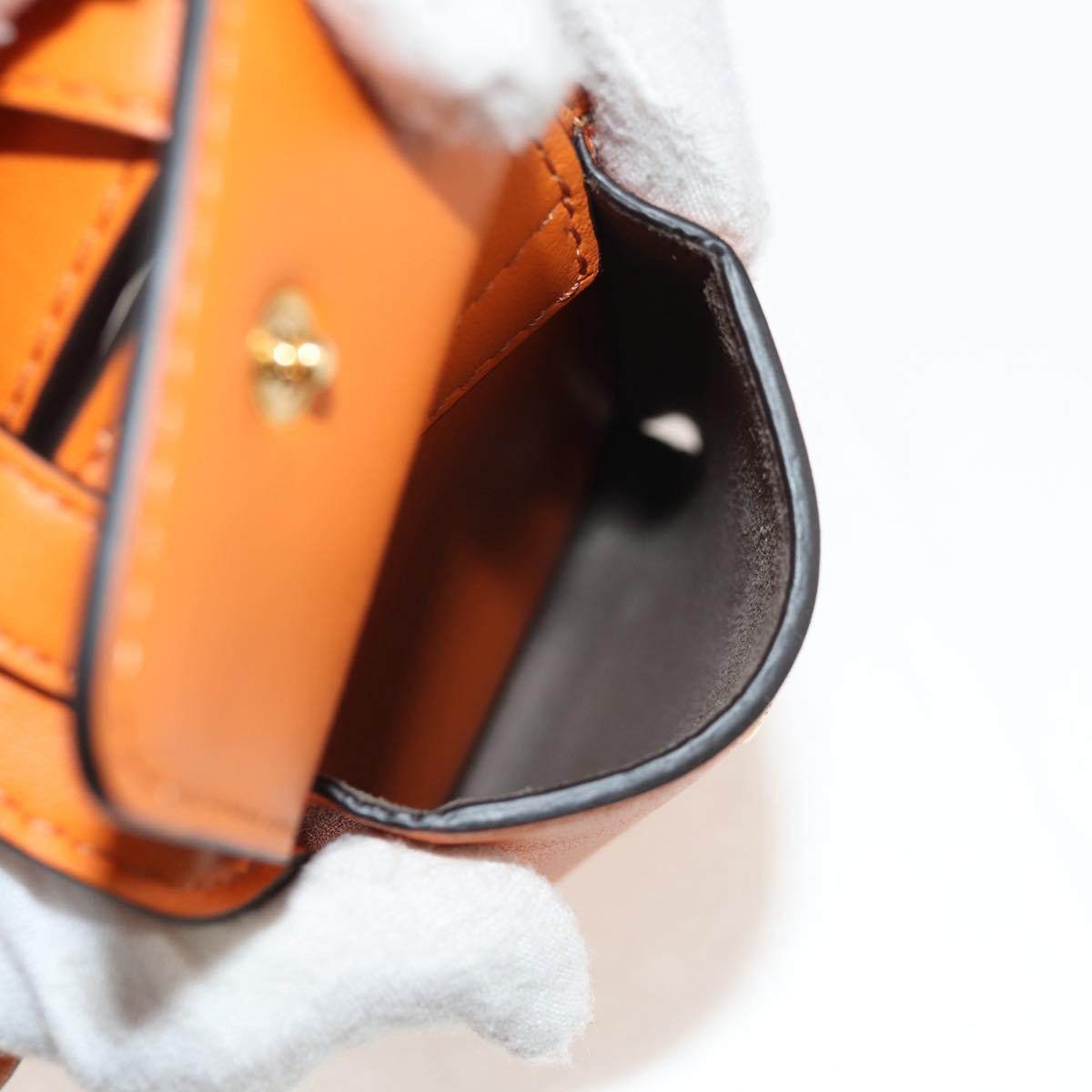 FENDI Multi Accessory Belt Belt Leather Orange Gold Auth 154935M