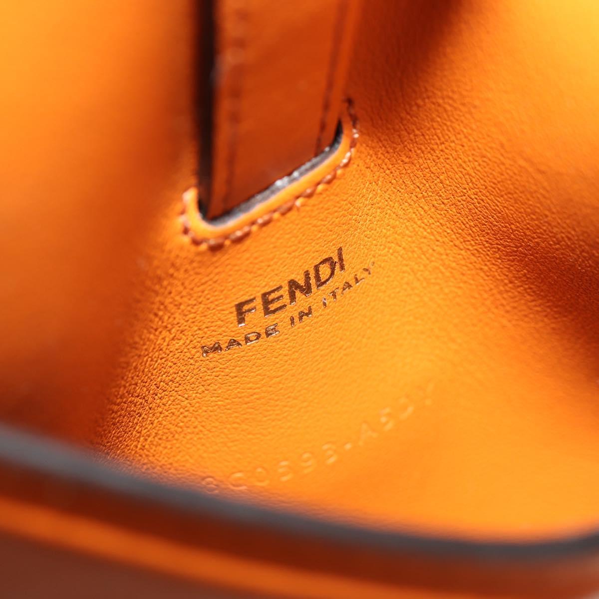 FENDI Multi Accessory Belt Belt Leather Orange Gold Auth 154935M