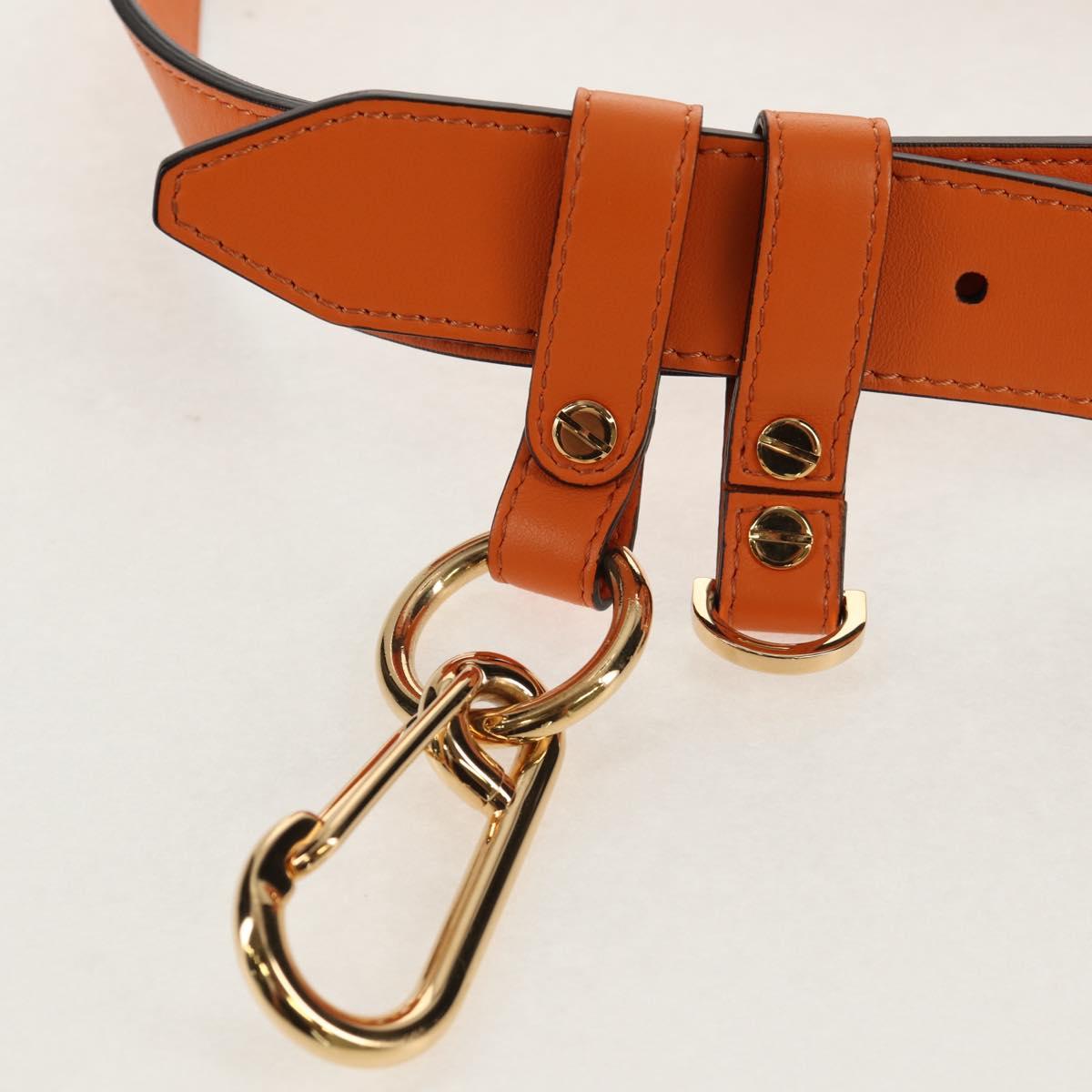 FENDI Multi Accessory Belt Belt Leather Orange Gold Auth 154935M