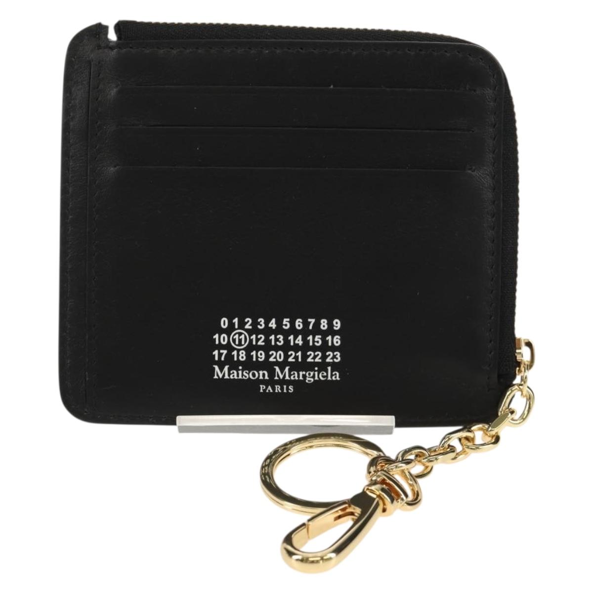Maison Margiela 4 Stitch Fragment Case Compact Wallet Leather Black Auth 154938M