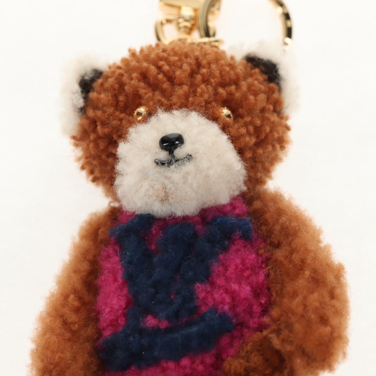 LOUIS VUITTON Porte Cles LV Teddy Bear Key Holder Mohair M69854 Auth 154944SAM