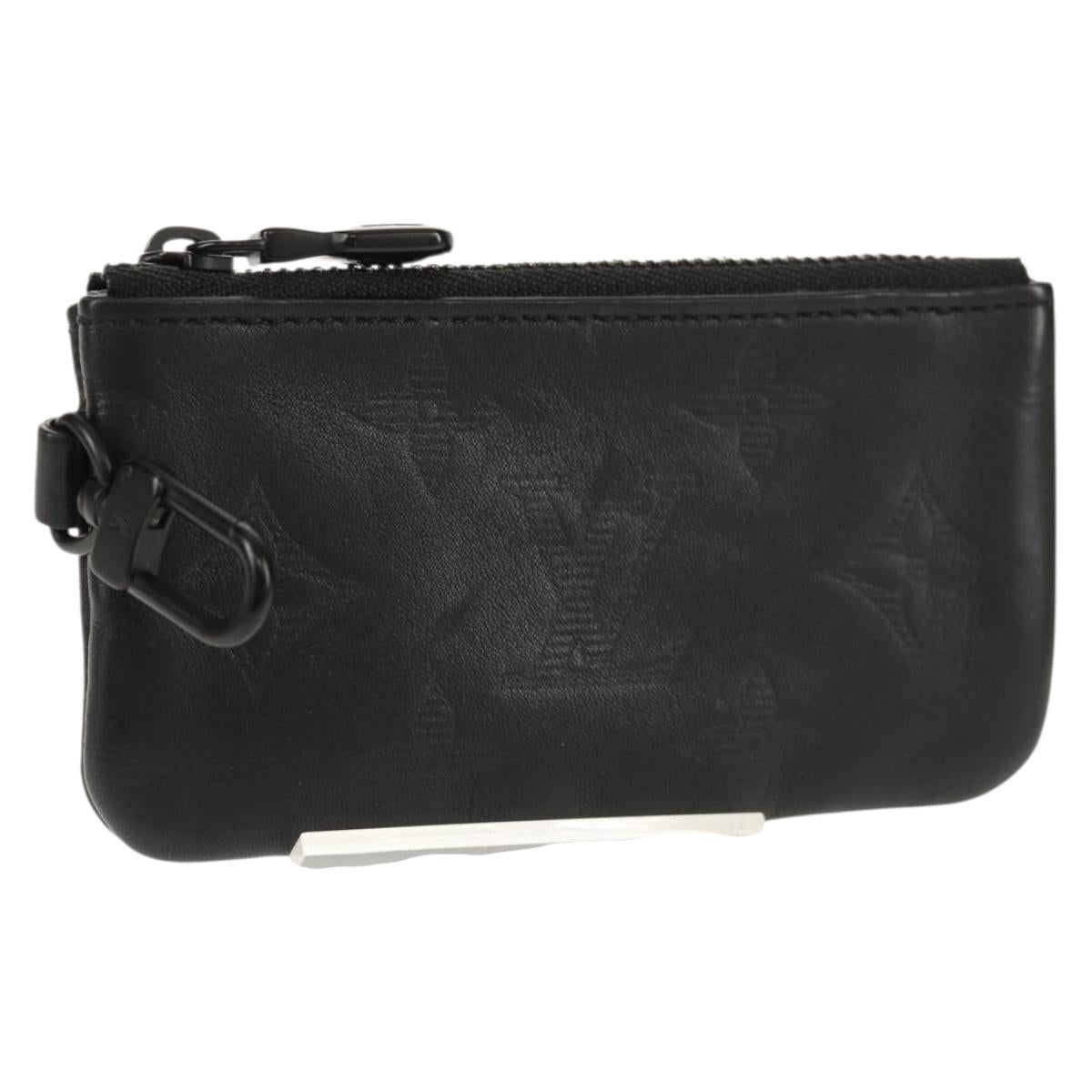 LOUIS VUITTON Monogram Shadow Duo Messenger Pouch Black LV Auth 154952V