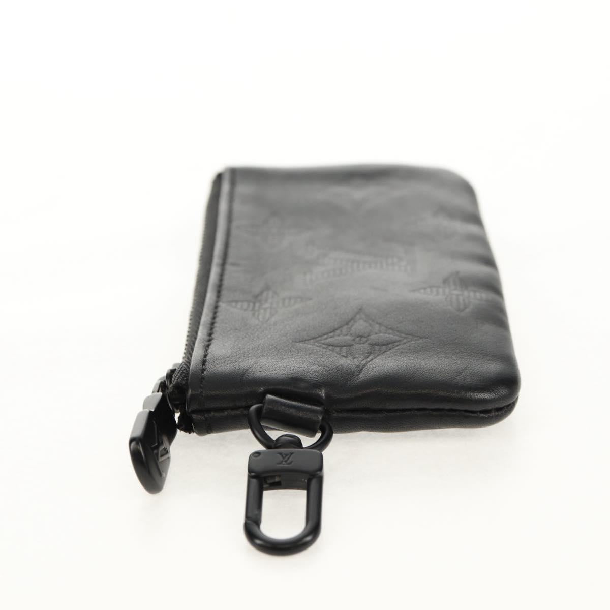 LOUIS VUITTON Monogram Shadow Duo Messenger Pouch Black LV Auth 154952V