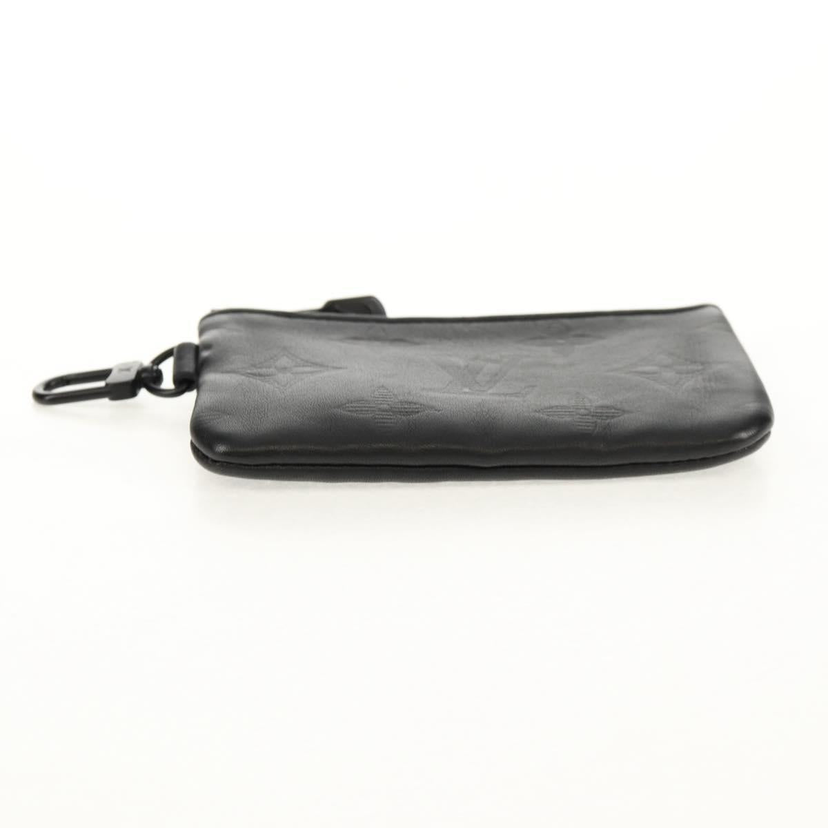 LOUIS VUITTON Monogram Shadow Duo Messenger Pouch Black LV Auth 154952V